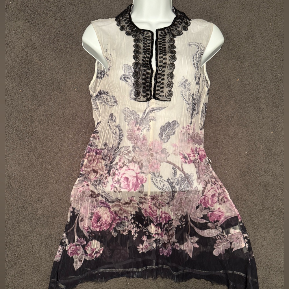 Komarov Black and White Floral Dress